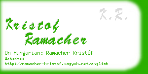 kristof ramacher business card